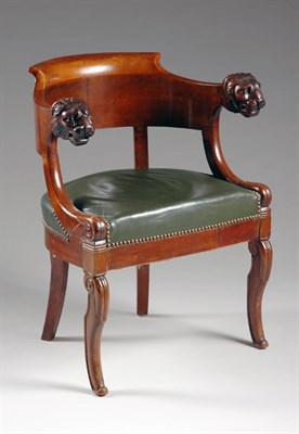 Lot 2583 - Empire Mahogany Fauteuil de Bureau Early 19th...