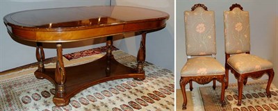 Lot 160 - Neoclassical Style Walnut Dining Table with...
