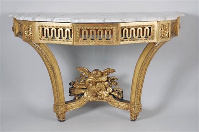 Lot 2448 - Louis XVI Gilt-Wood Console The molded edge...