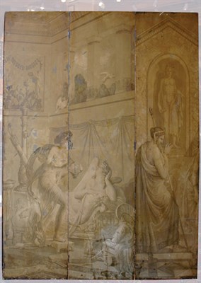 Lot 2581 - Empire Style Wallpaper Three-Panel Floor...