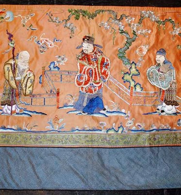 Lot 1096A - Large Chinese Silk Embroidered Hanging Panel...