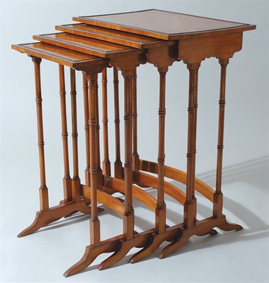 Lot 4478 - Regency Style Fruitwood Nest of Four Tables...