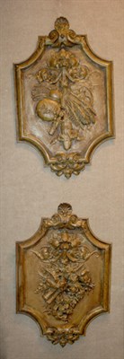 Lot 4251 - Pair of Rococo Style Metal Panels Height 29...