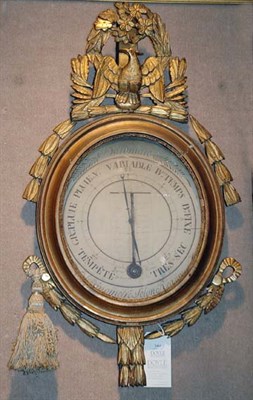 Lot 2461 - Louis XVI Gilt-Wood Barometer Late 18th...