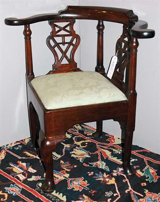 Lot 2449 - George III Mahogany Corner Chair 18th Century...