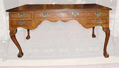 Lot 536 - George III Style Leather Top Burl Wood Desk...