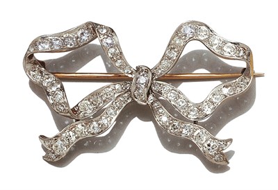Lot 3569 - Diamond Bow Brooch