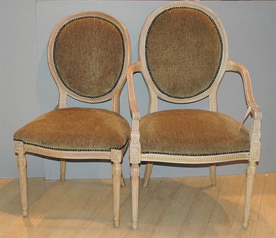 Lot 4143 - Set of Six Louis XVI Style Painted Chairs...
