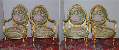 Lot 2134A - Set of Four Louis XVI Style Gilt-Wood...