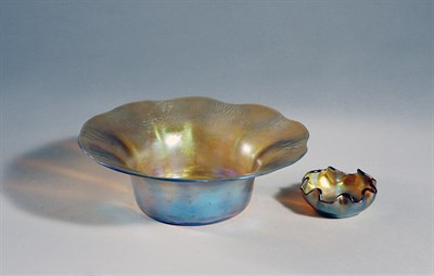 Lot 2372A - Two Tiffany Gold Favrile Glass Articles...