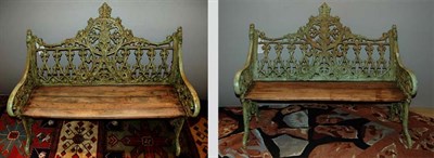 Lot 322 - Pair of Victorian Style Cast Iron and Wood...