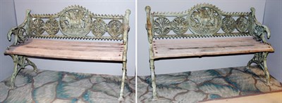 Lot 147 - Pair of Iron and Wood Garden Benches Length 49...