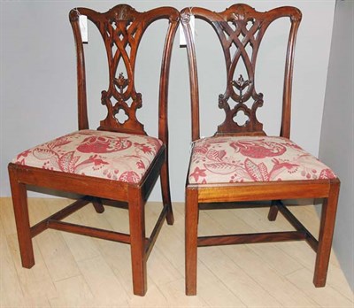 Lot 244 - Pair of Georgian Style Mahogany Side Chairs
