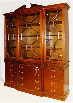 Lot 343 - Georgian Style Mahogany Breakfront Height 7...