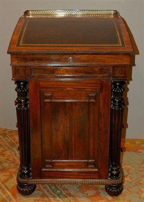 Lot 480 - Early Victorian Rosewood Davenport Desk Mid...