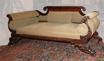 Lot 2170 - Classical Mahogany Upholstered Settee Length 7...