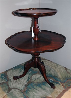 Lot 145 - Georgian Style Mahogany Piecrust Two-Tier...