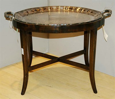 Lot 409 - Georgian Style Silver Plated Tray on Mahogany...