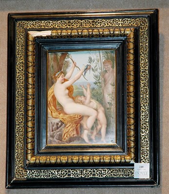 Lot 240 - Continental Porcelain Plaque Allegorical scene...