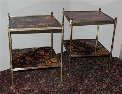 Lot 423 - Pair of Chinoiserie Decorated Lacquered and...