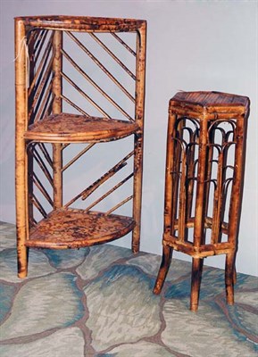 Lot 136 - Bamboo Three-Tier Corner Etagere; Together...
