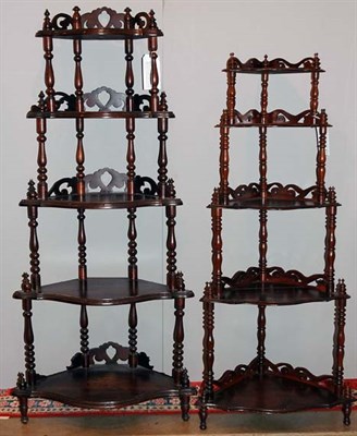 Lot 139 - Two Victorian Style Mahogany Five-Tier Etageres