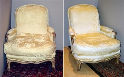Lot 432 - Pair of Louis XV Style Painted Bergeres