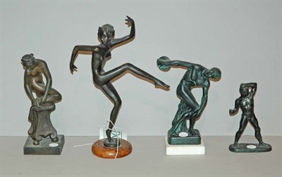 Lot 173 - Six Classical Style Bronzed-Metal Figures
