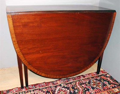 Lot 180 - Georgian Style Banded Mahogany Drop Leaf Table...