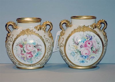 Lot 204 - Pair of Gilt Decorated and Polychrome Floral...