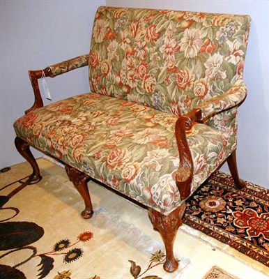 Lot 205 - Georgian Style Upholstered Mahogany Settee...