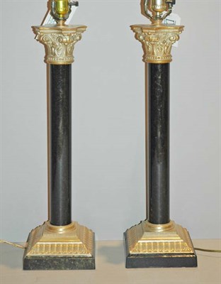 Lot 206 - Pair of Gilt and Patinated-Metal Colmunar...