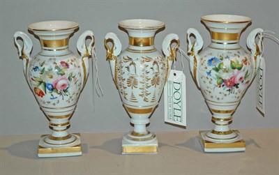 Lot 250 - Three French Porcelain Vases Including a pair.