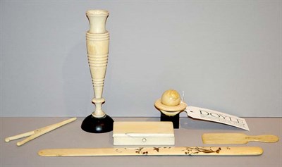 Lot 341 - Group of Ivory Desk Articles Including page...