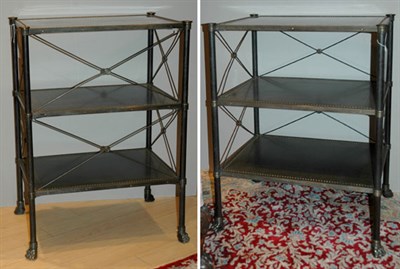 Lot 4378 - Pair of Neoclassical Style Brass Inlaid...