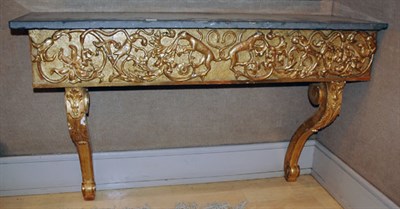 Lot 318 - Rococo Style Marble Top Gilt-Wood Console...