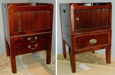 Lot 324 - Two Georgian Style Mahogany Bedside Cupboards...