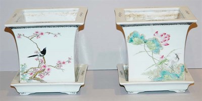 Lot 338 - Pair of Chinese Export Style Porcelain Cachepots