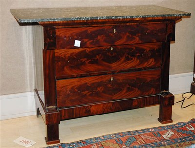 Lot 346 - Empire Style Marble Top Mahogany Commode...