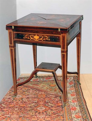 Lot 386 - Edwardian Style Marquetry Inlaid Handkerchief...