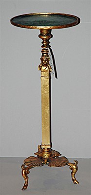 Lot 395 - Brass and Faux Painted Malachite Plant Stand...