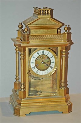 Lot 399 - French Gilt-Metal Architectural Clock Height...