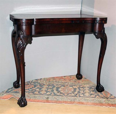 Lot 412 - Georgian Style Banded Mahogany Fold-Over Table...