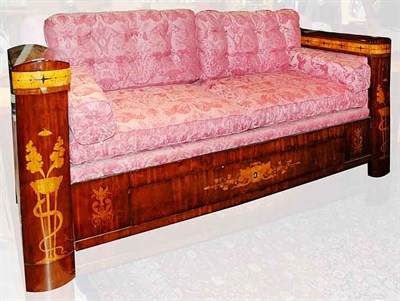 Lot 178 - Classical Style Upholstered Inlaid Mahogany...
