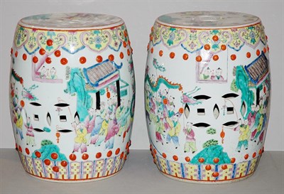 Lot 418 - Pair of Asian Porcelain Garden Seats Height 15...