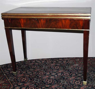 Lot 440 - Louis XVI Style Brass Edged Mahogany Fold-Over...