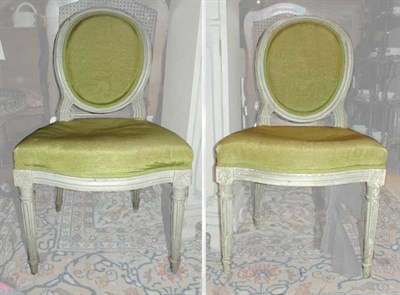 Lot 1256 - Pair of Louis XVI Style Painted Side Chairs