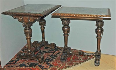 Lot 466 - Pair of Renaissance Revival Style Marble Top...