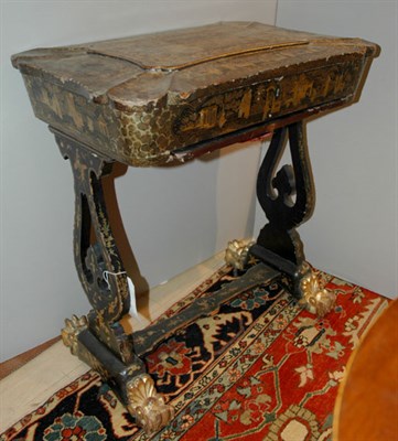 Lot 409 - Chinese Export Gilt Decorated Black Lacquered...