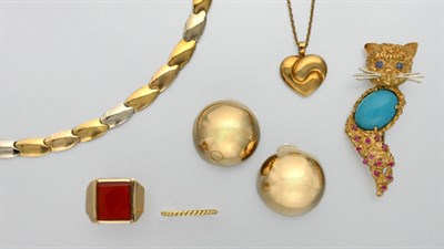 Lot 384 - Group of Gold Jewelry